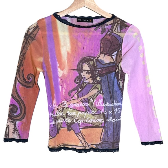 Cop Copine Y2K Girls Mesh Top - Picture 1 of 11